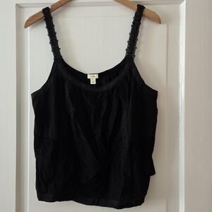 Anthropologie Tiny Black Lace Strap Camisole Style Top